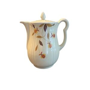 Hall China Autumn Leaf Jewel Tea Lidded Coffee Pot Vintage Fall